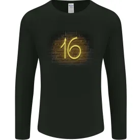 16th Birthday Neon Lights 16 Year Old Mens Long Sleeve T-Shirt