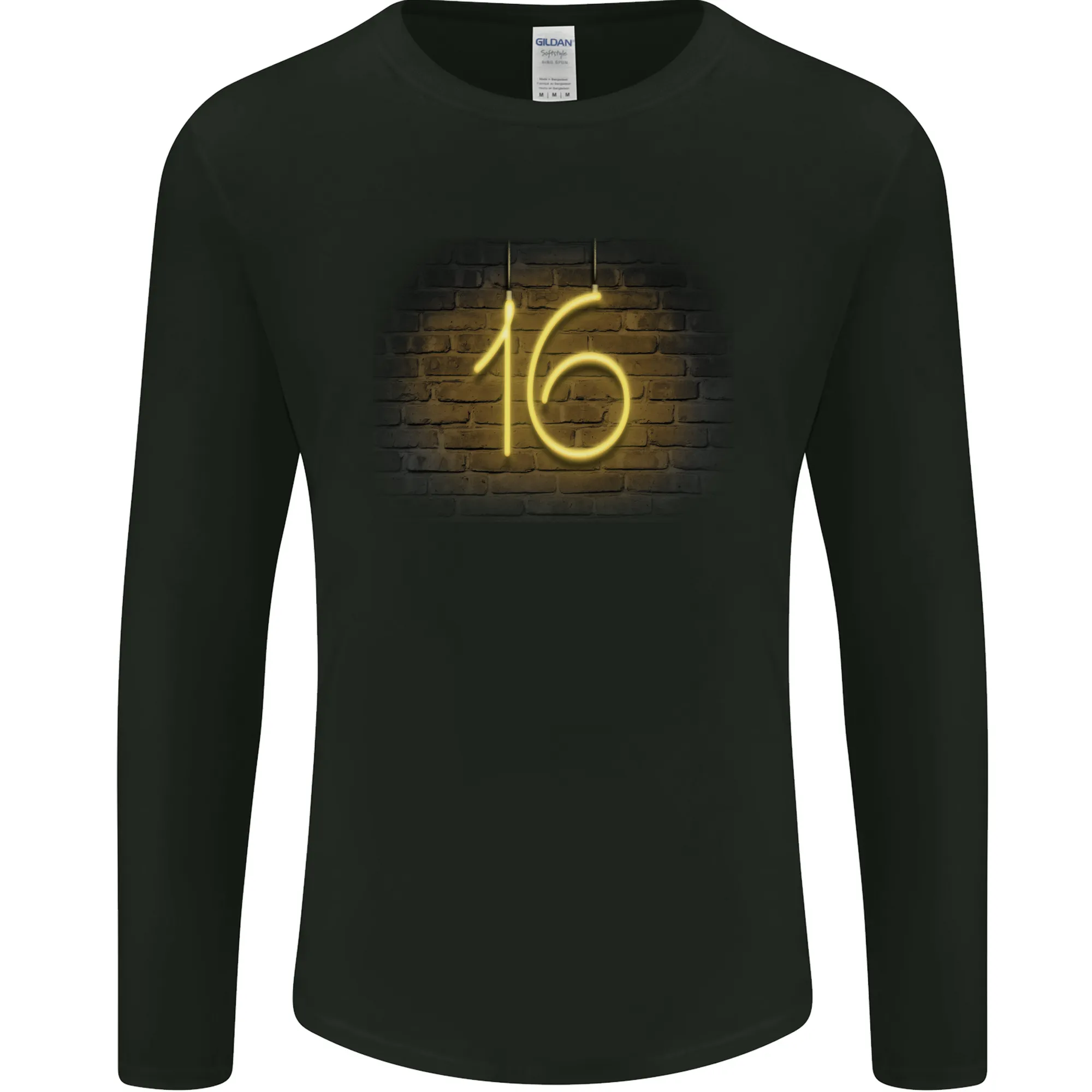 16th Birthday Neon Lights 16 Year Old Mens Long Sleeve T-Shirt