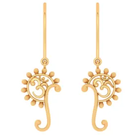 18k Om Motif Dangler Earrings From Online Exclusive