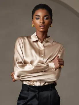 19 Momme Silk Fashionable Basic Shirt