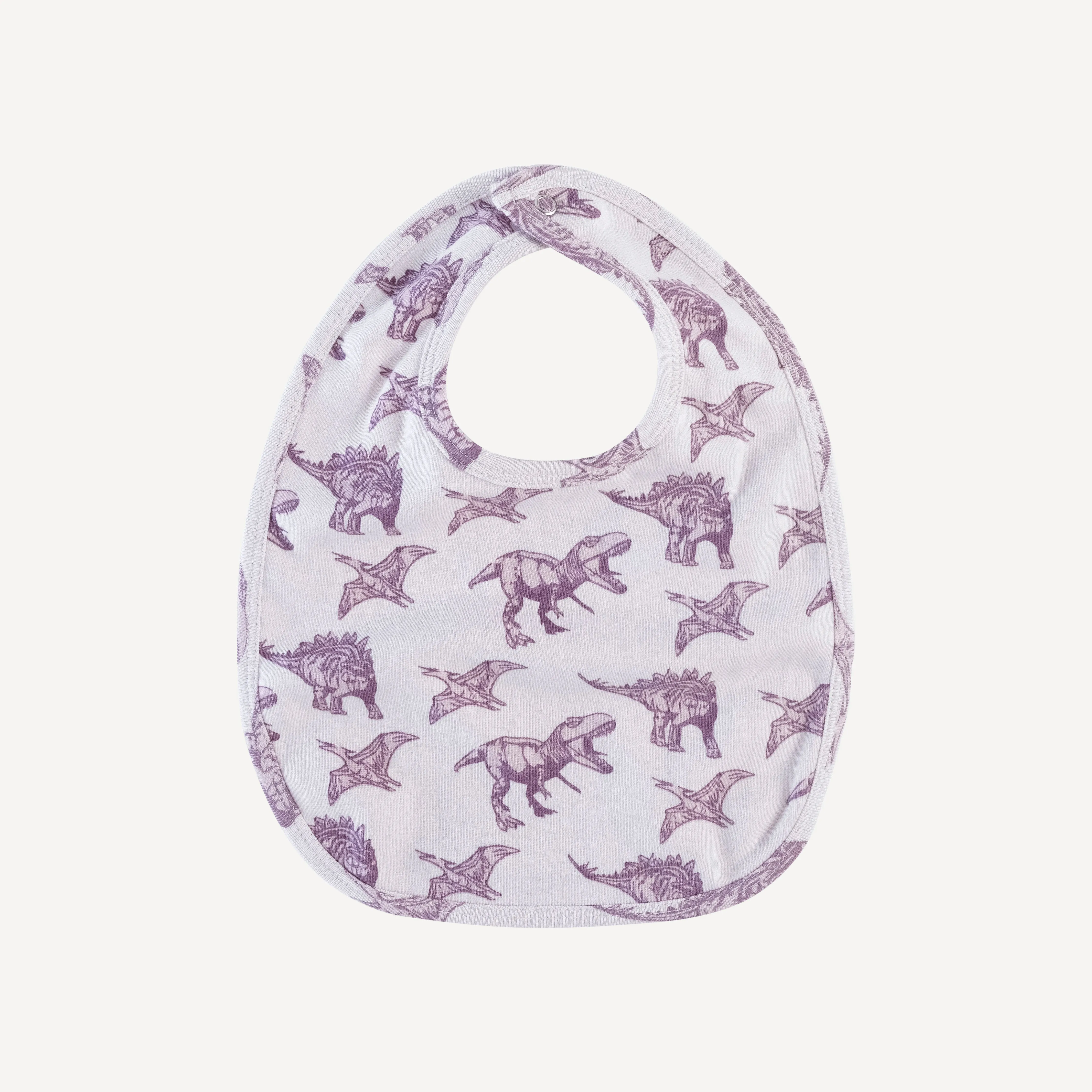 bib | purple dinosaur | organic cotton interlock