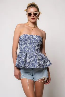 Bloom Strapless Peplum Top