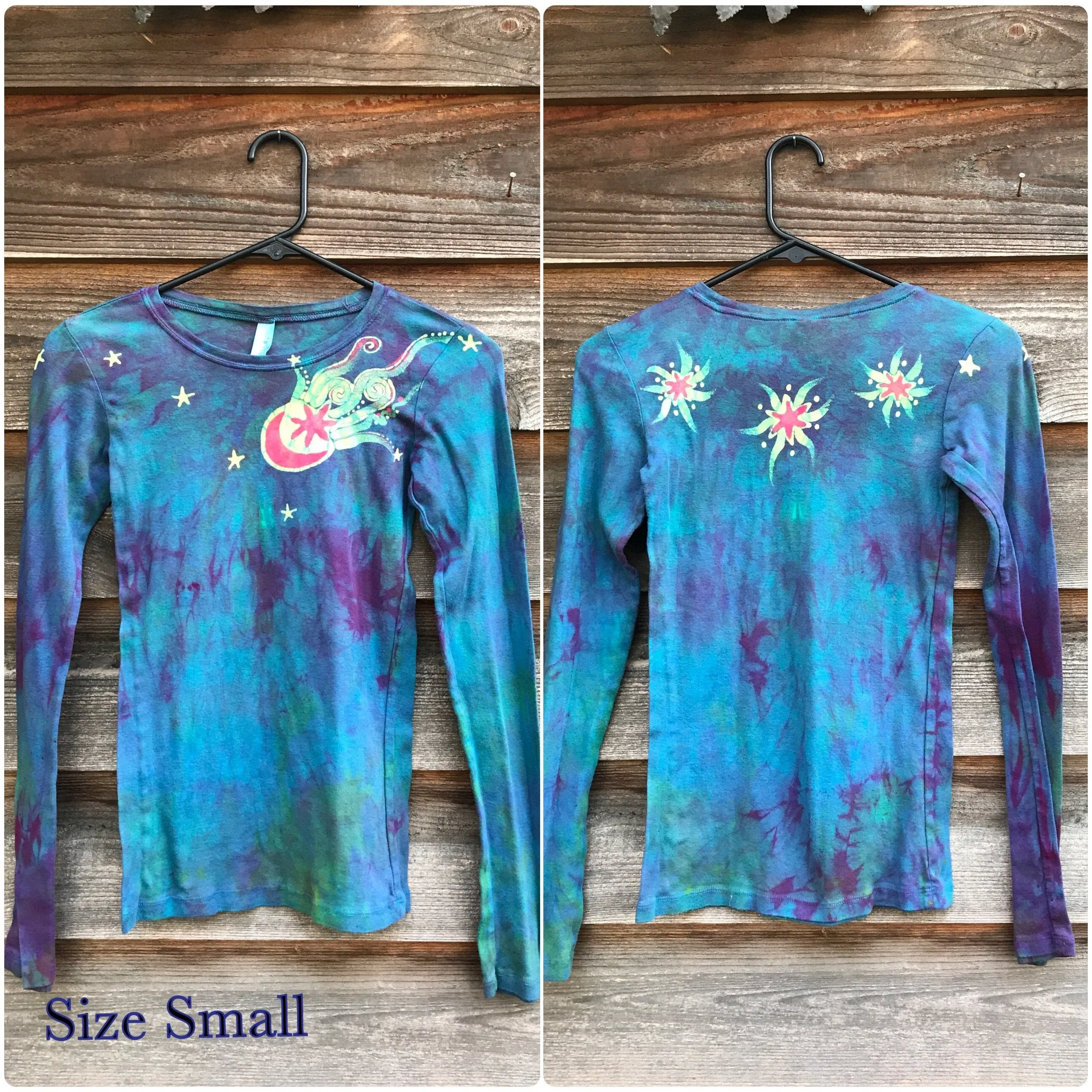 Blue Moon Sunrise Handmade Long Sleeve Batik Top