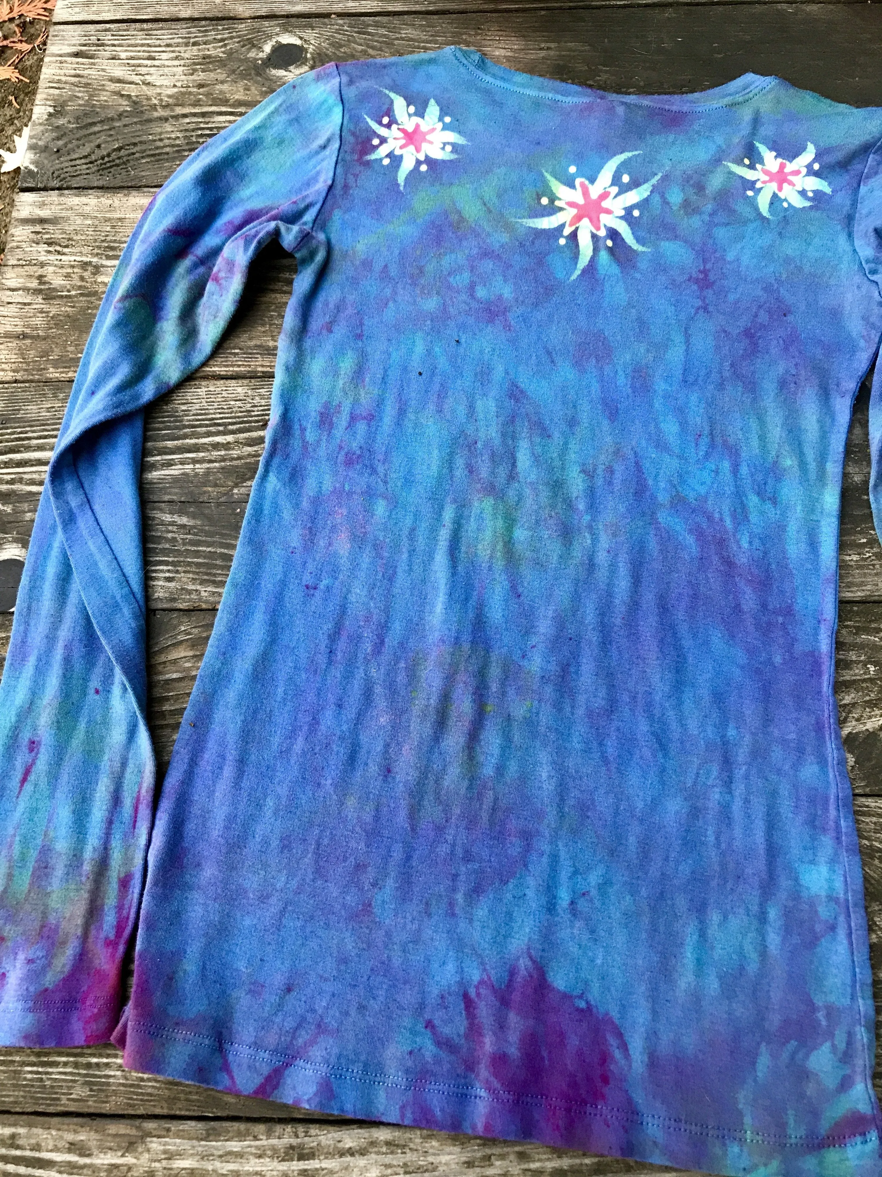 Blue Moon Sunrise Handmade Long Sleeve Batik Top