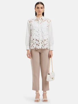 Capri Lace Paneled Full Sleeves Shirt