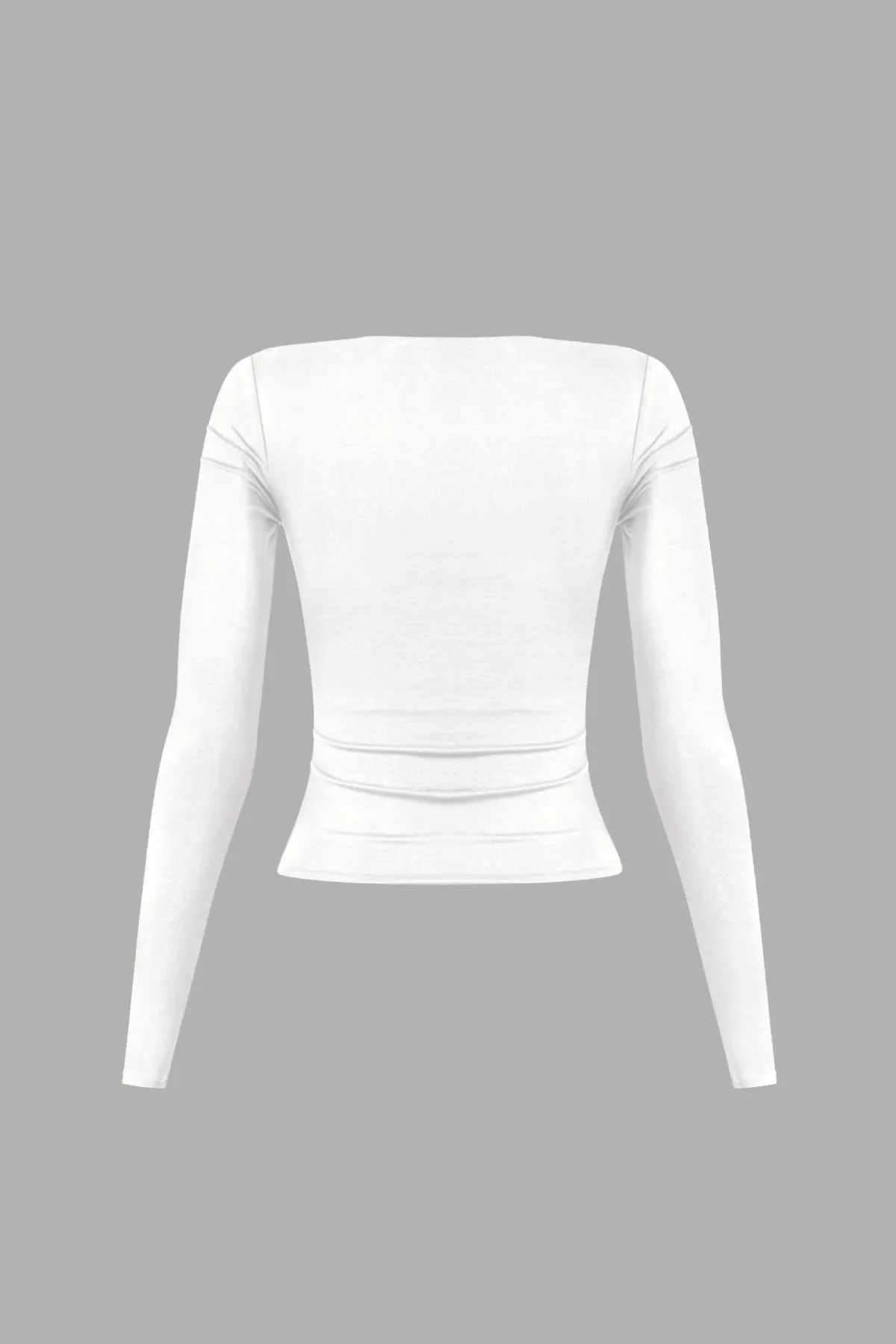 Cassie Long Sleeve Scoop Neck Top (White)