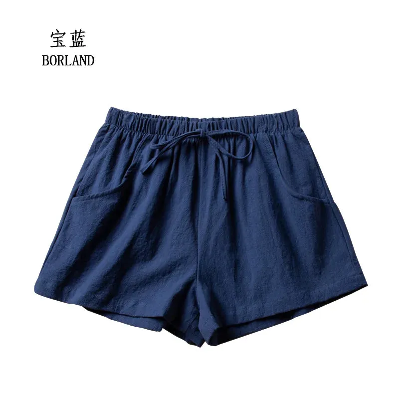 Cotton Linen Shorts Woman Basic Short Pants Mini Trousers Trafic Fashion High Waist Bottom for Teen Girls Summer Plus Size