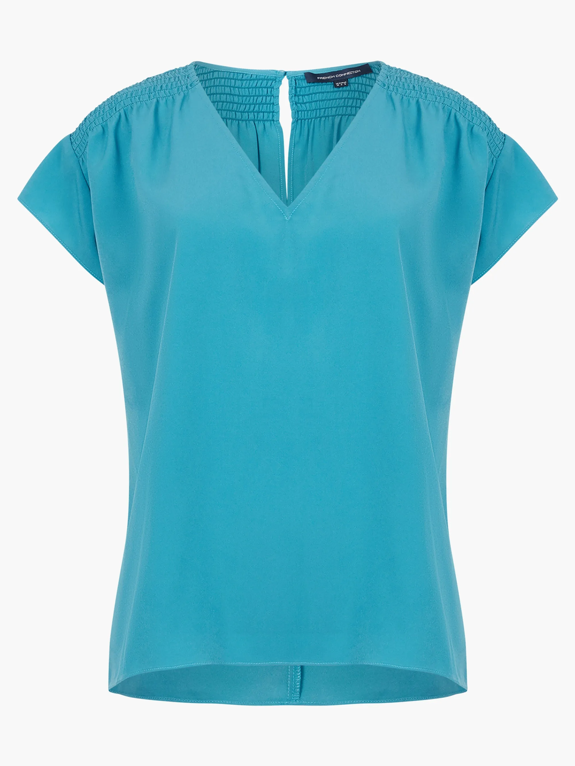 Crepe Light Smocked Shoulder V-Neck Top