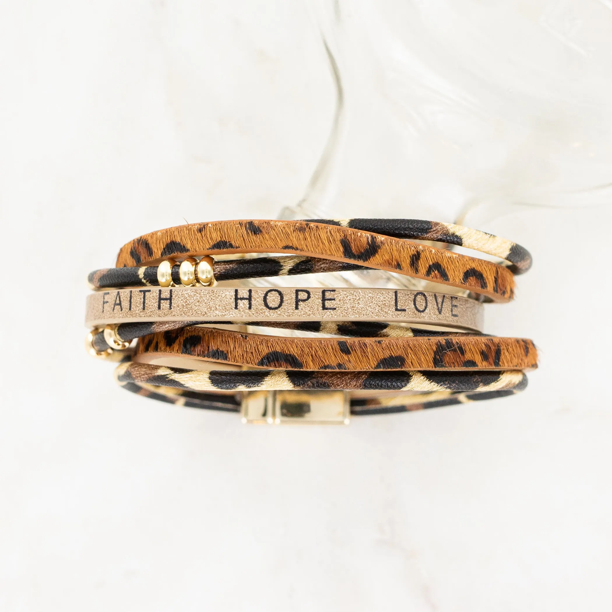 Faith Hope Love Bracelet - Black