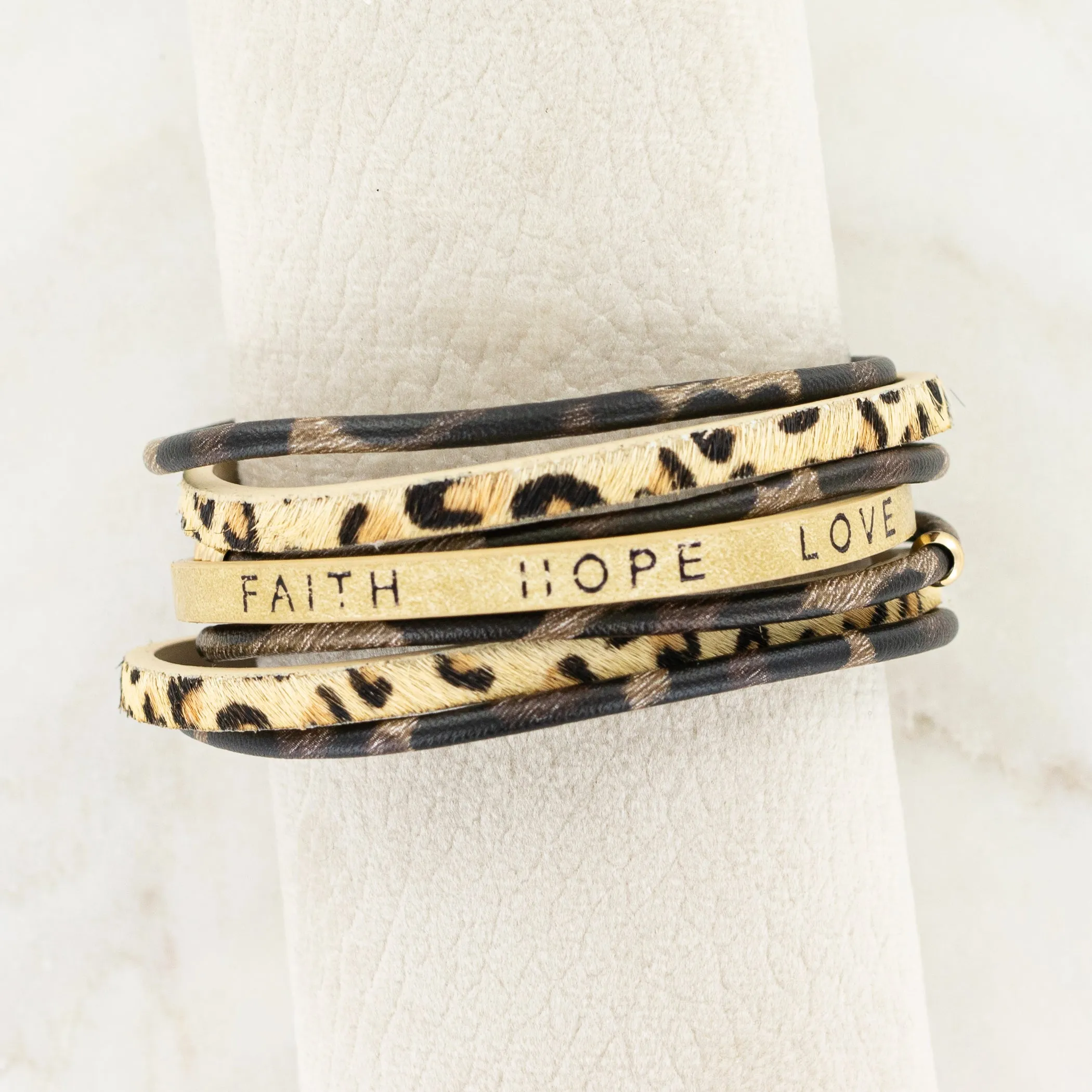 Faith Hope Love Bracelet - Black