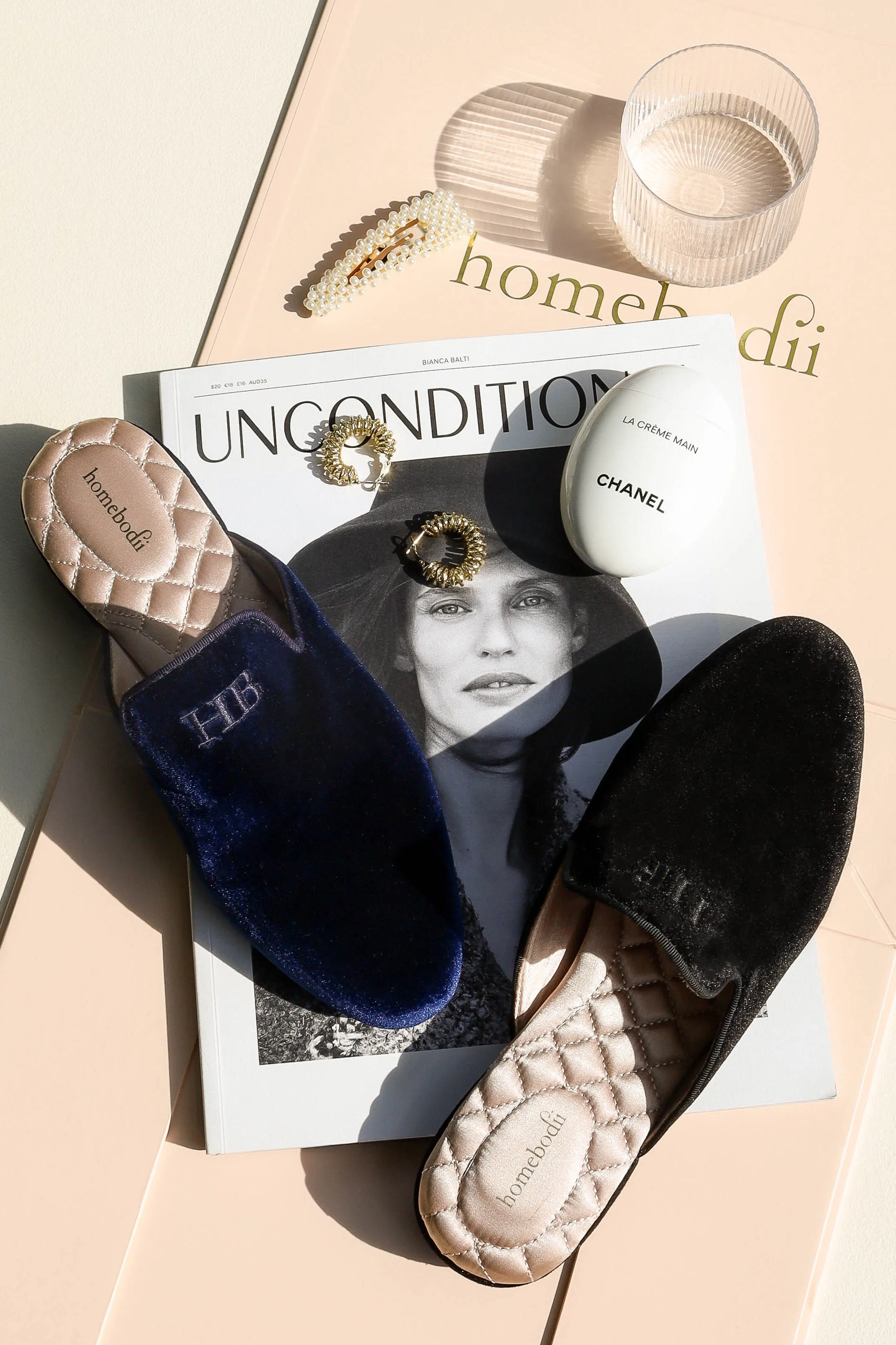 Florence Luxury Velvet Slipper - Navy