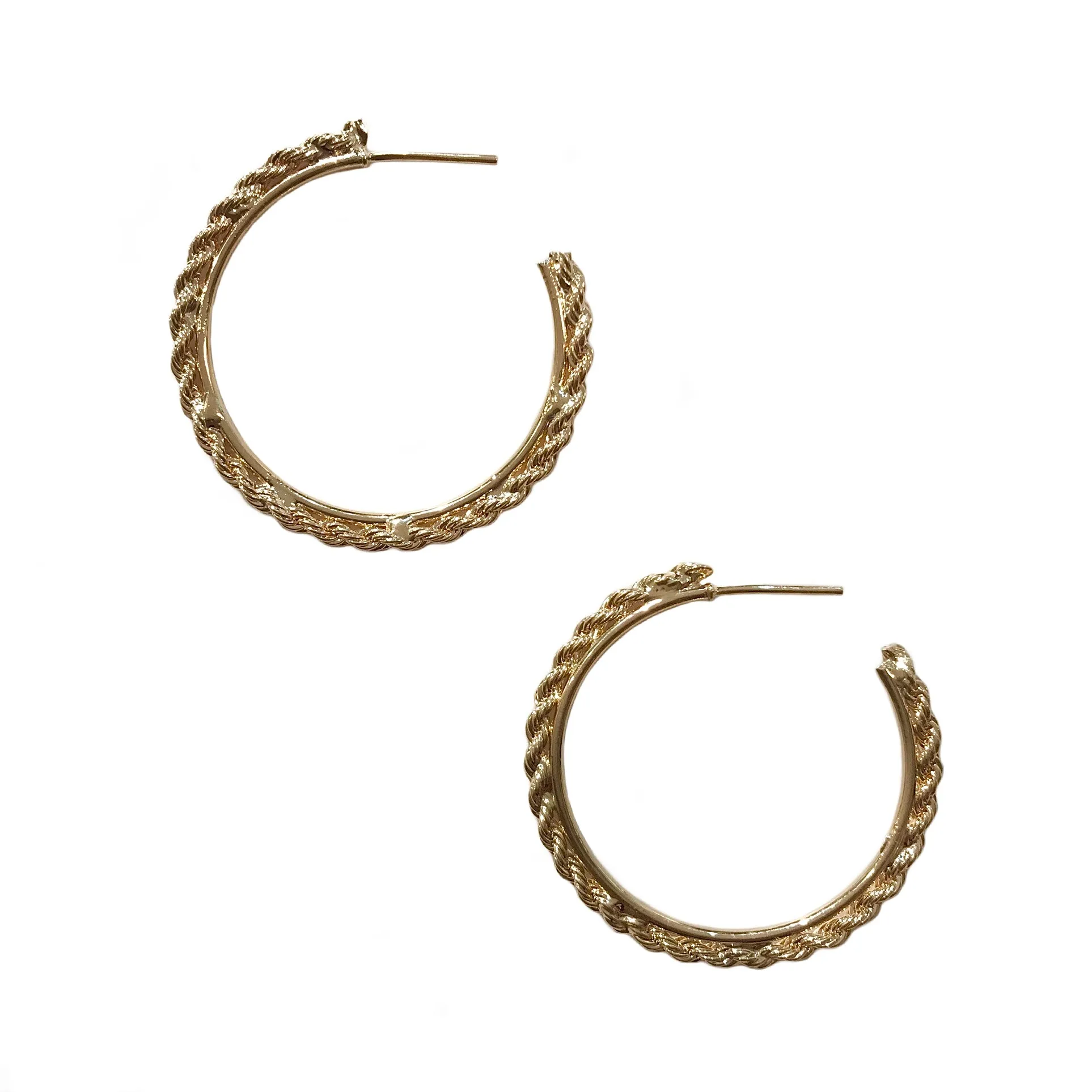 Gold Filled Rope Twist Hoops