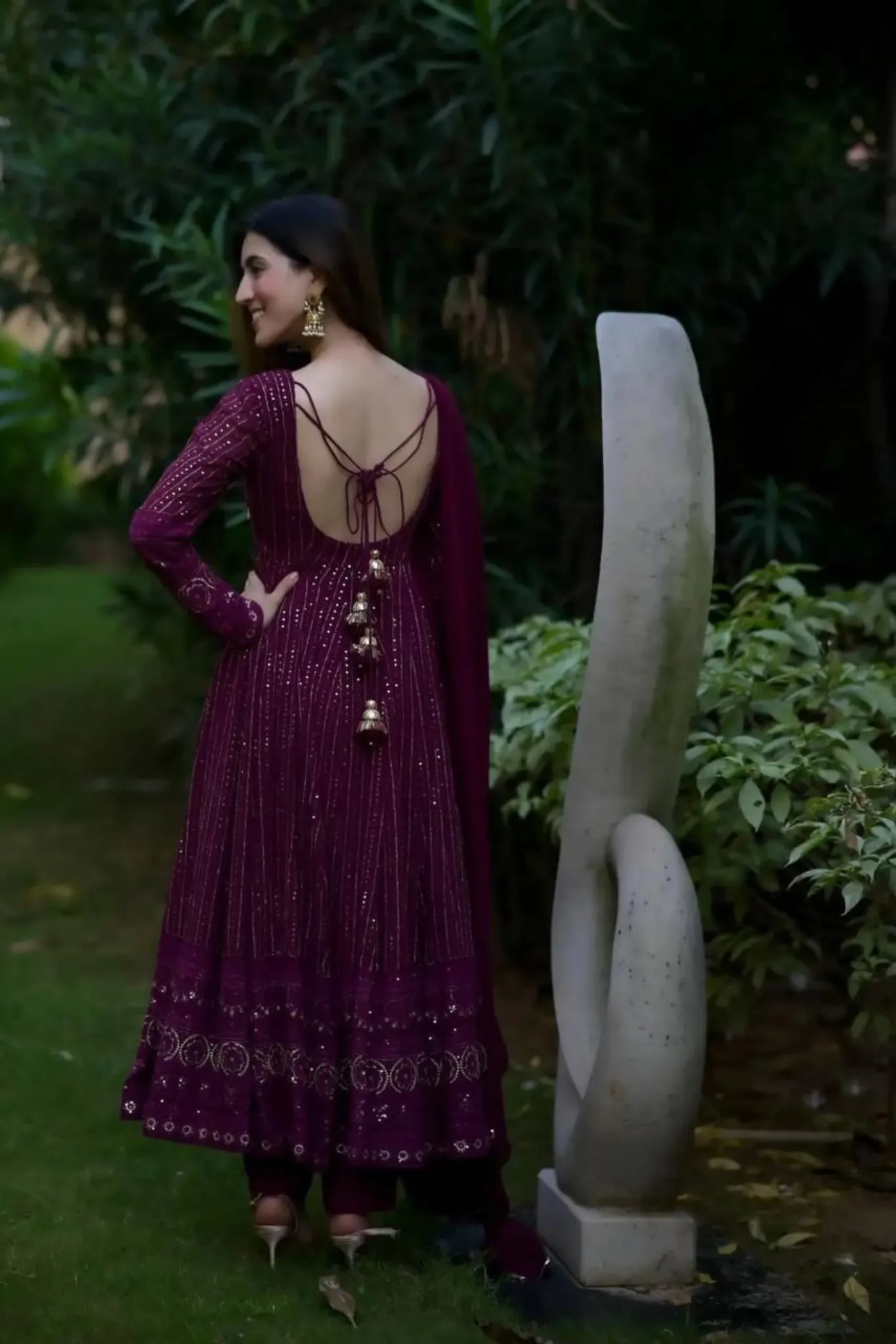 GORIJI PURPLE EMBROIDERED SUIT SET