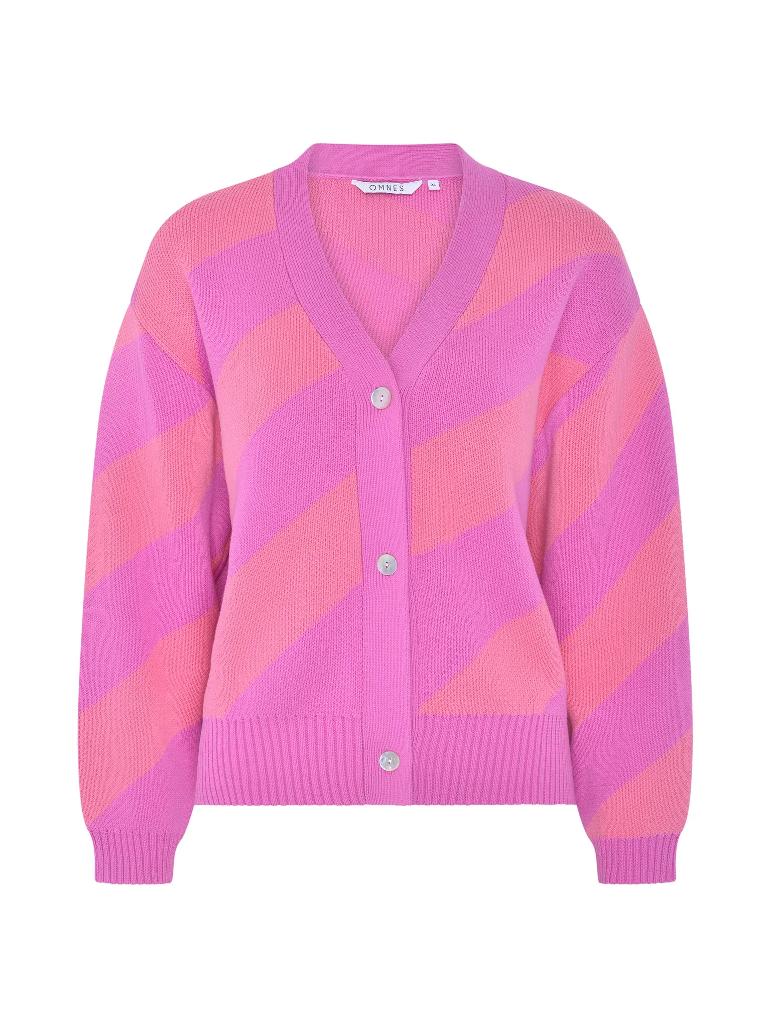 Henni Stripe Detail Cardigan in Pink