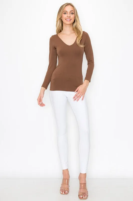 Katie Seamless Basic Reversible Long Sleeve Top [REG & PLUS]