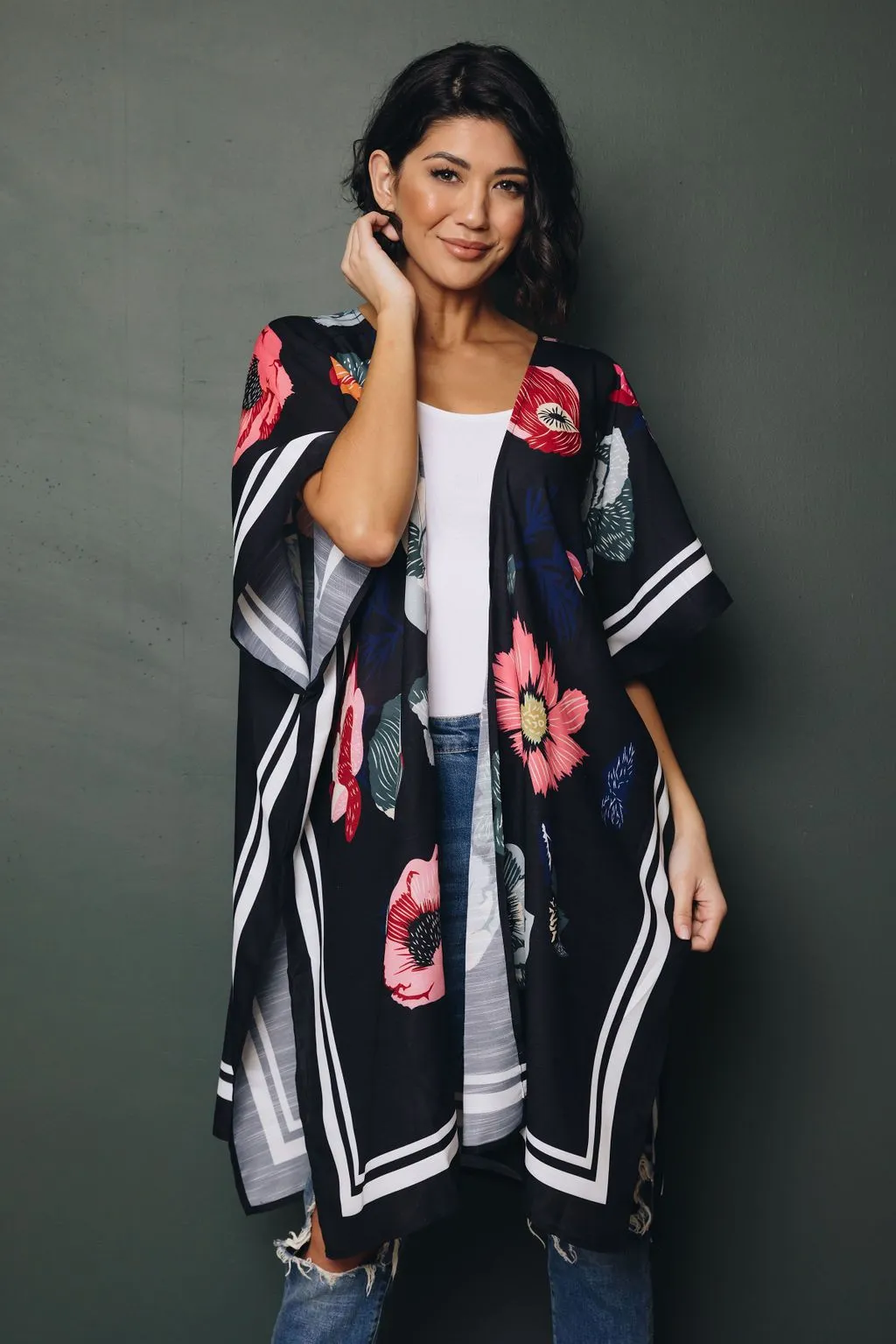 Kristen Floral Waterfall Cardigan