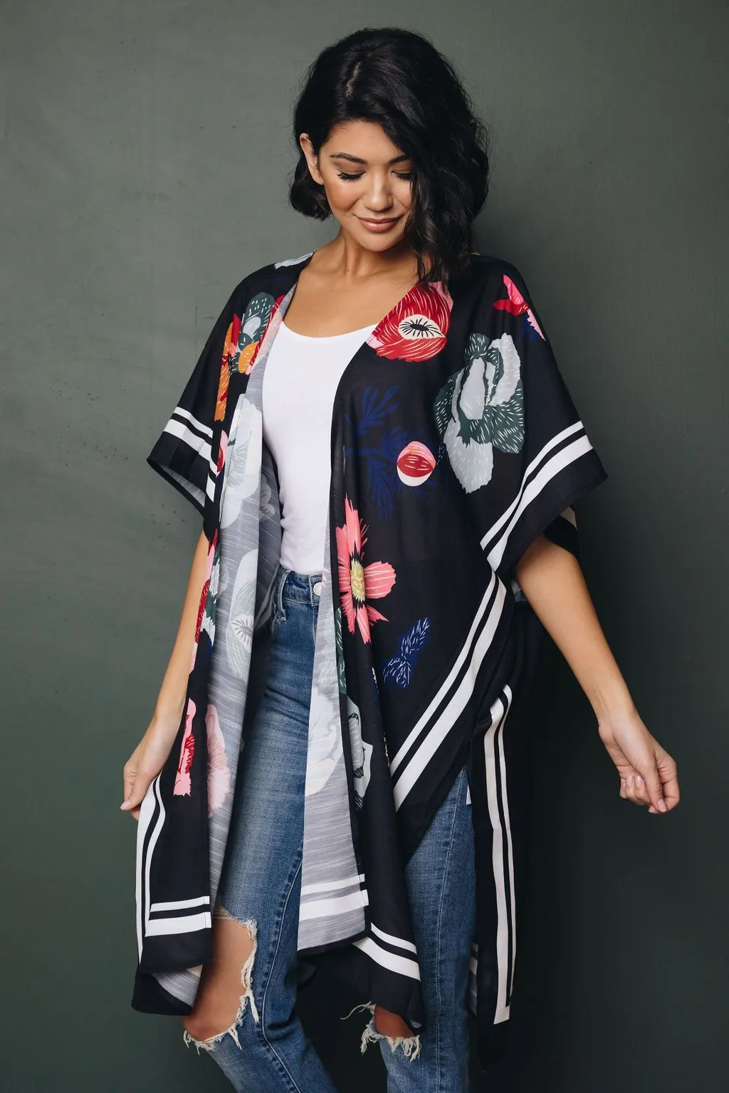 Kristen Floral Waterfall Cardigan