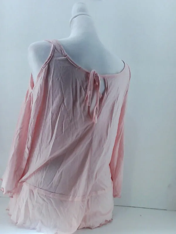 Light Pink Flowing Women's Blouse Medium