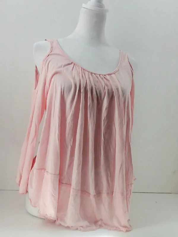 Light Pink Flowing Women's Blouse Medium