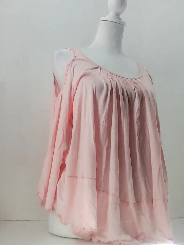 Light Pink Flowing Women's Blouse Medium