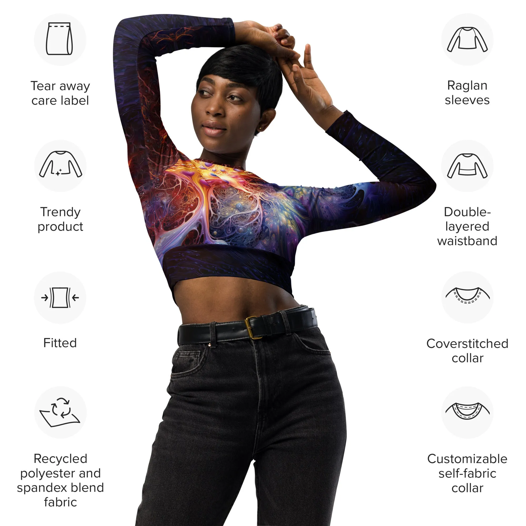 Long-Sleeve Crop Top Cellular Environment