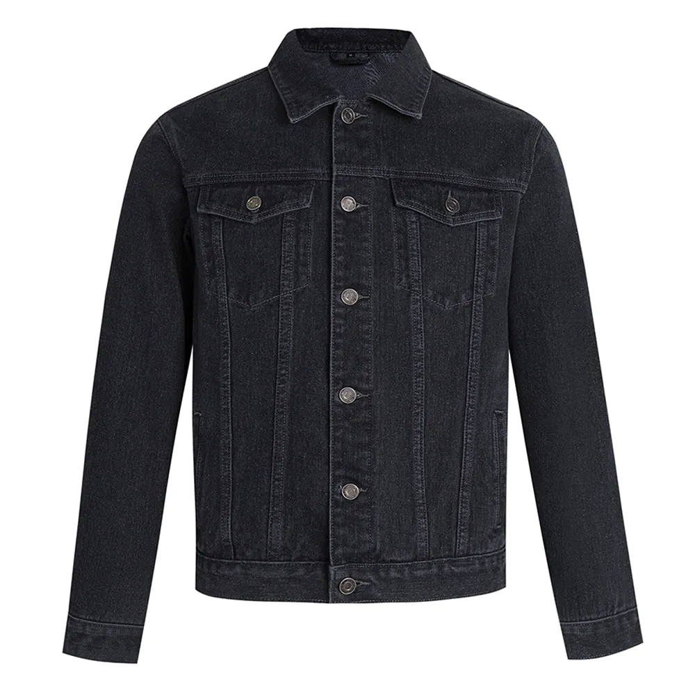 Mens British Motorcycle Graphic Button Up Denim Jacket