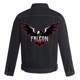 Mens Falcon Graphic Button Up Denim Jacket