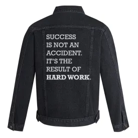 Mens Inspire Slogan Letter Graphic Button Up Denim Jacket