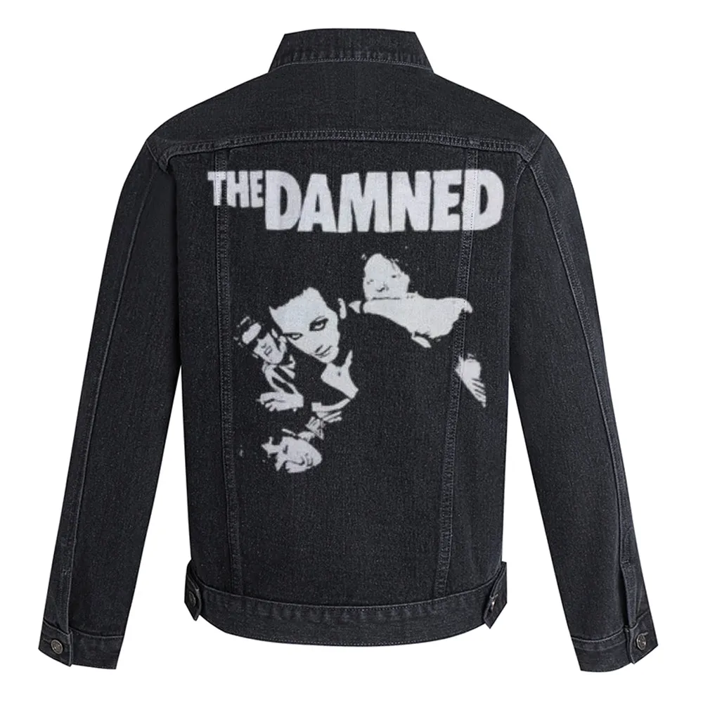 Mens The Damned Gothic Graphic Button Up Denim Jacket