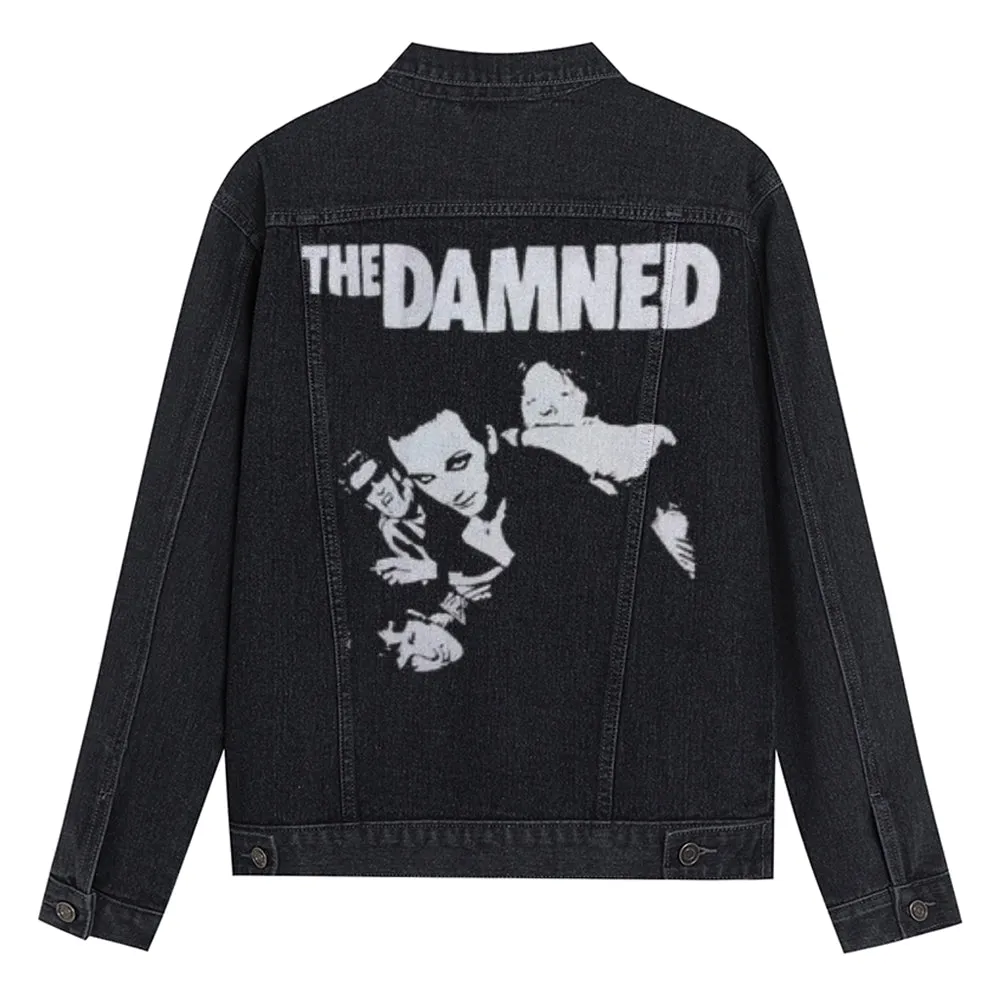 Mens The Damned Gothic Graphic Button Up Denim Jacket