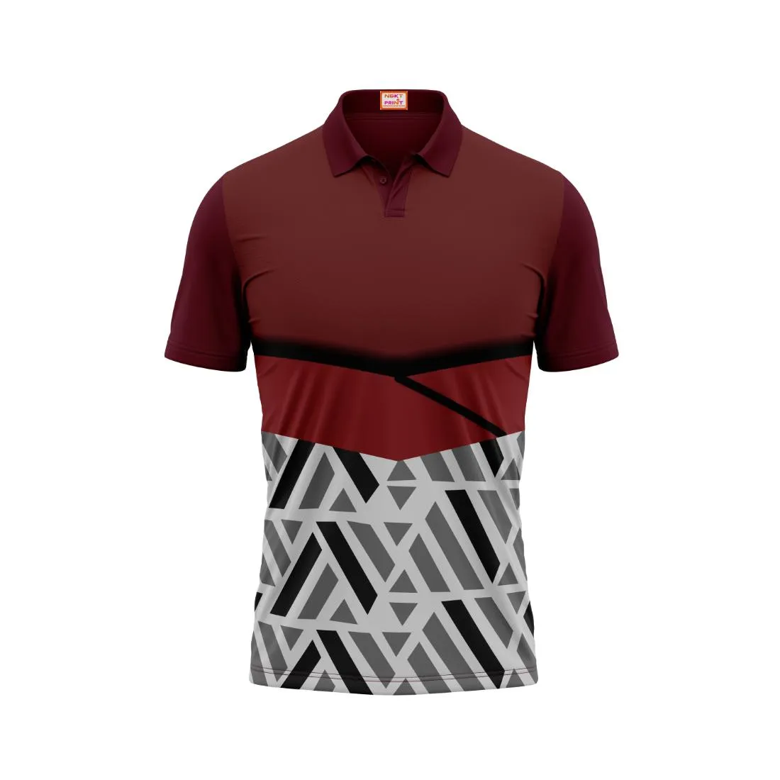 Next Print Customized Polo Neck Maroon Jersey