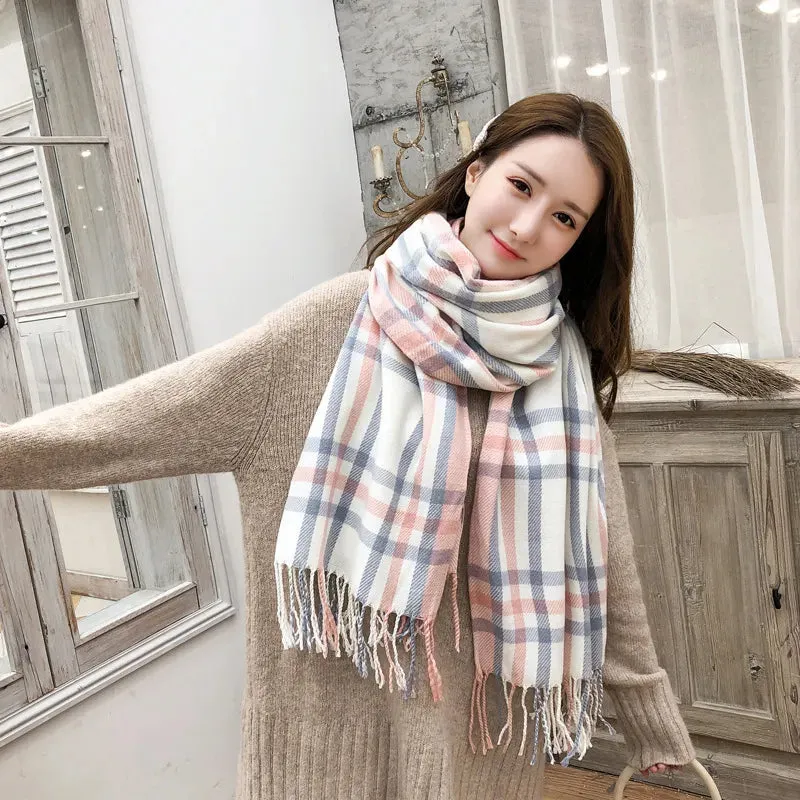 Pink Plaid Scarves