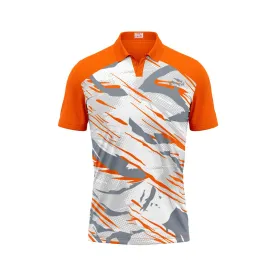 Polo Neck Printed Jersey Orange Design 28