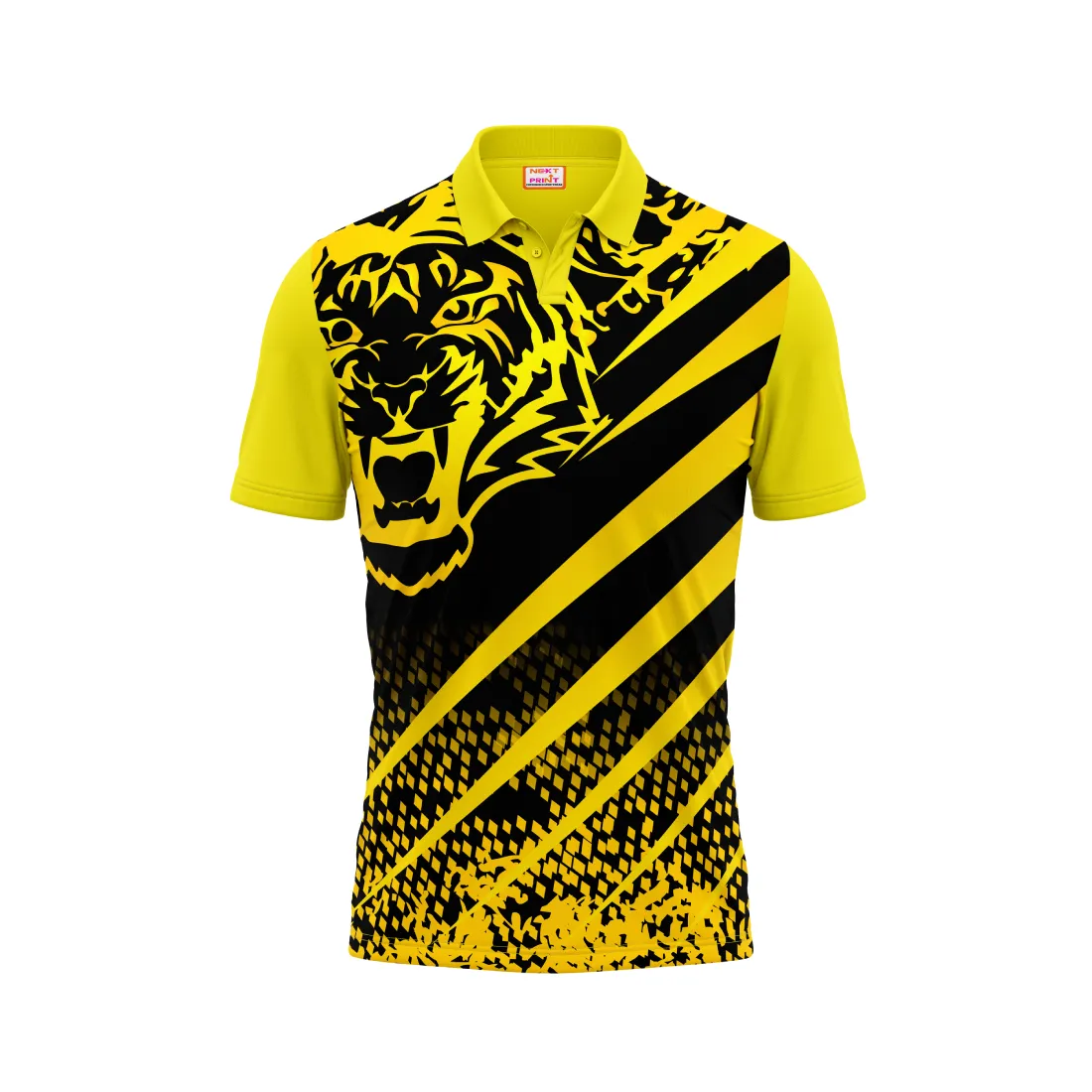 Polo Neck Printed Jersey Yellow NP00195