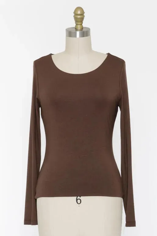 Reagan Round Neck Double Layer Comfy Long Sleeve Top (Assorted Colors)