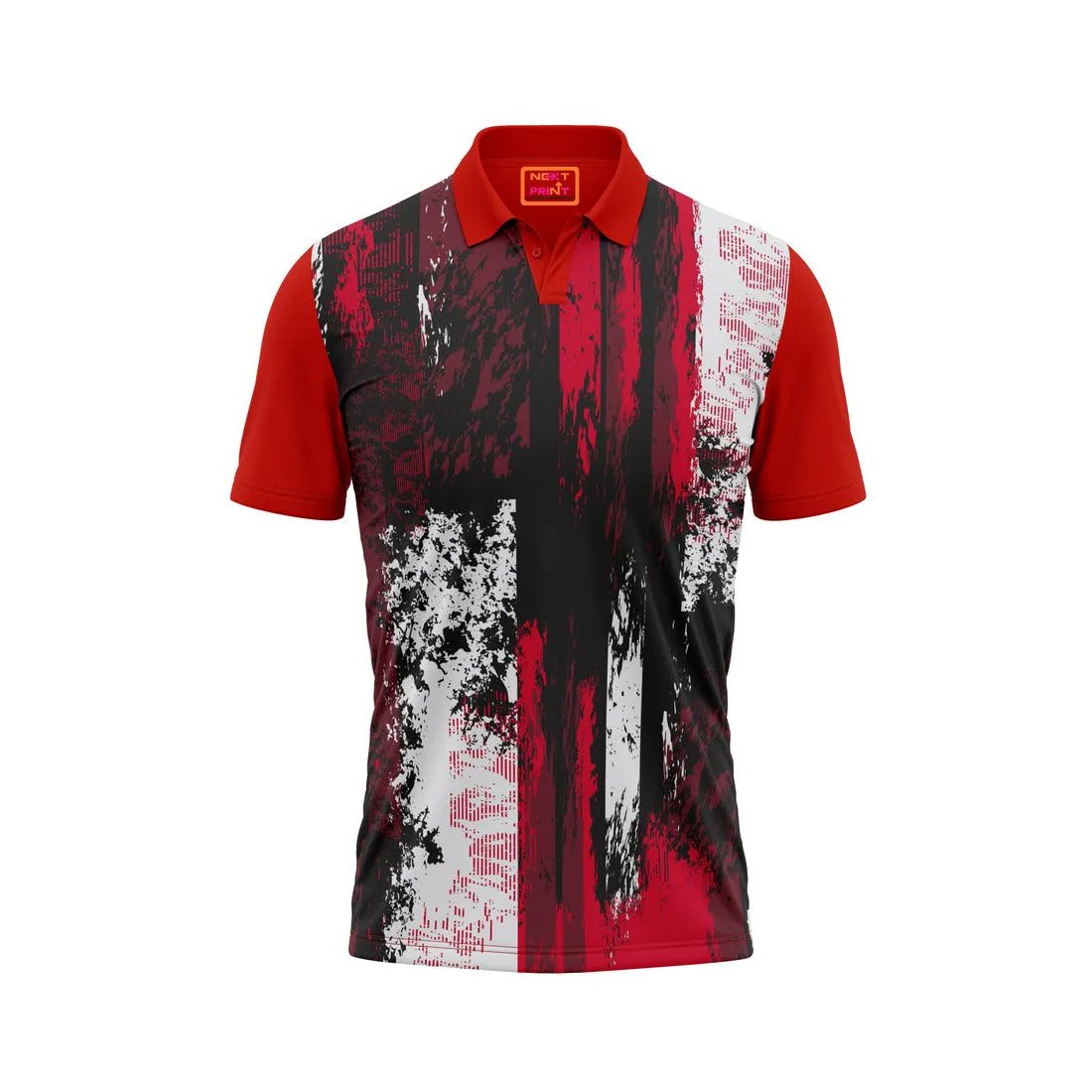 Red Polo Neck Half Sleeve T Shirt Nextprint G162