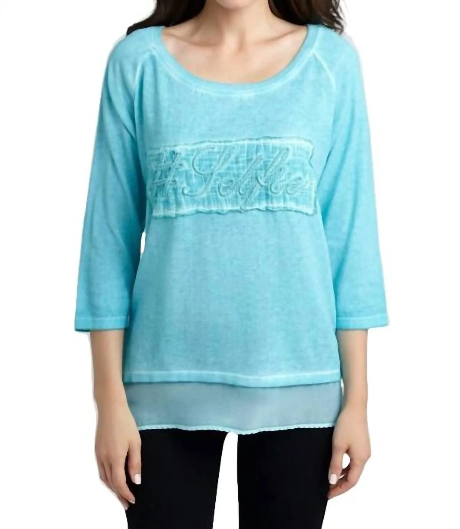 #selfie Top In Turquoise