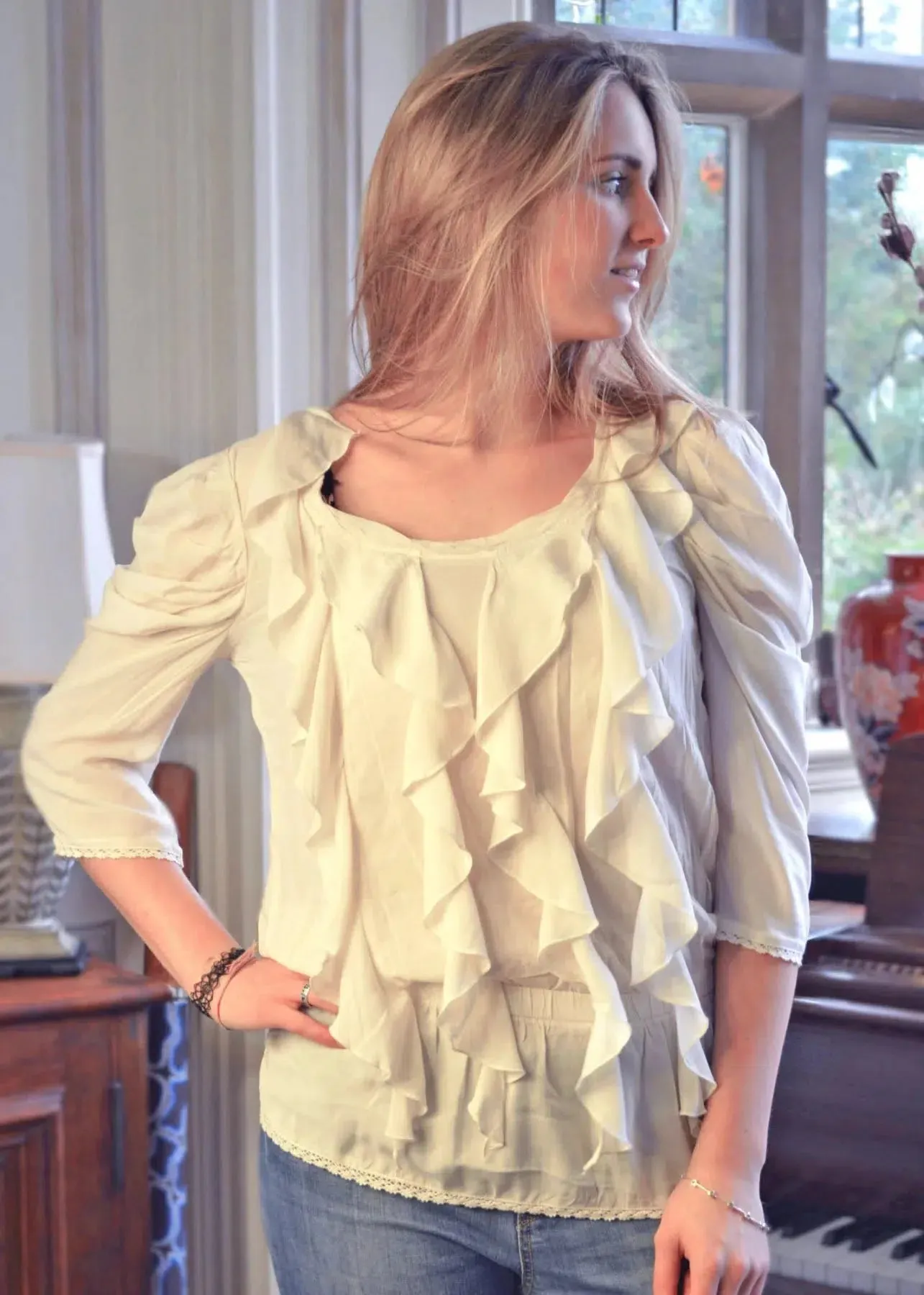 Silky Ruffle Blouse