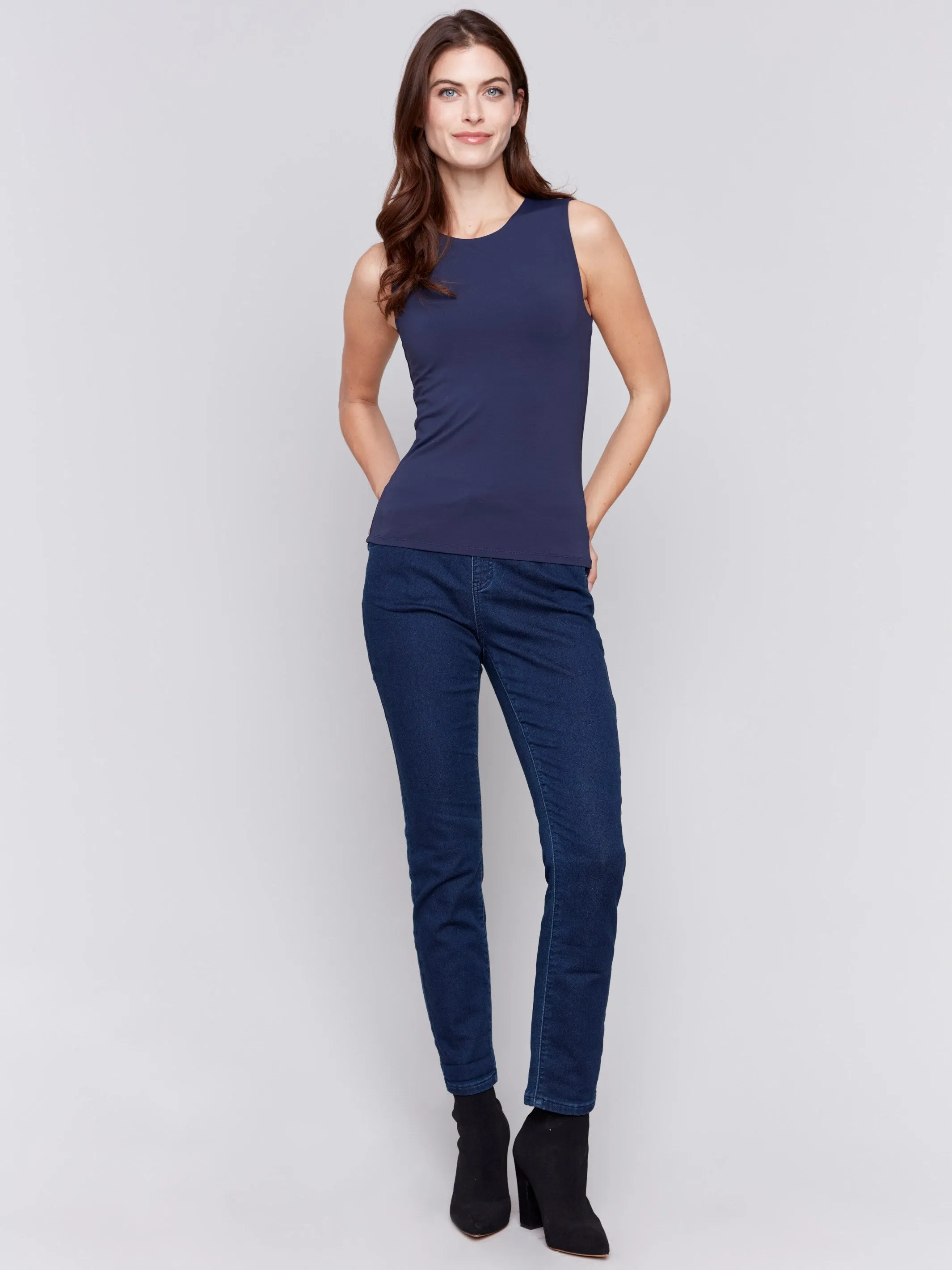 Sleeveless Super Stretch Top - Navy