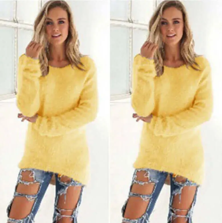 Solid Color Long Sleeve Women's Sweater Top