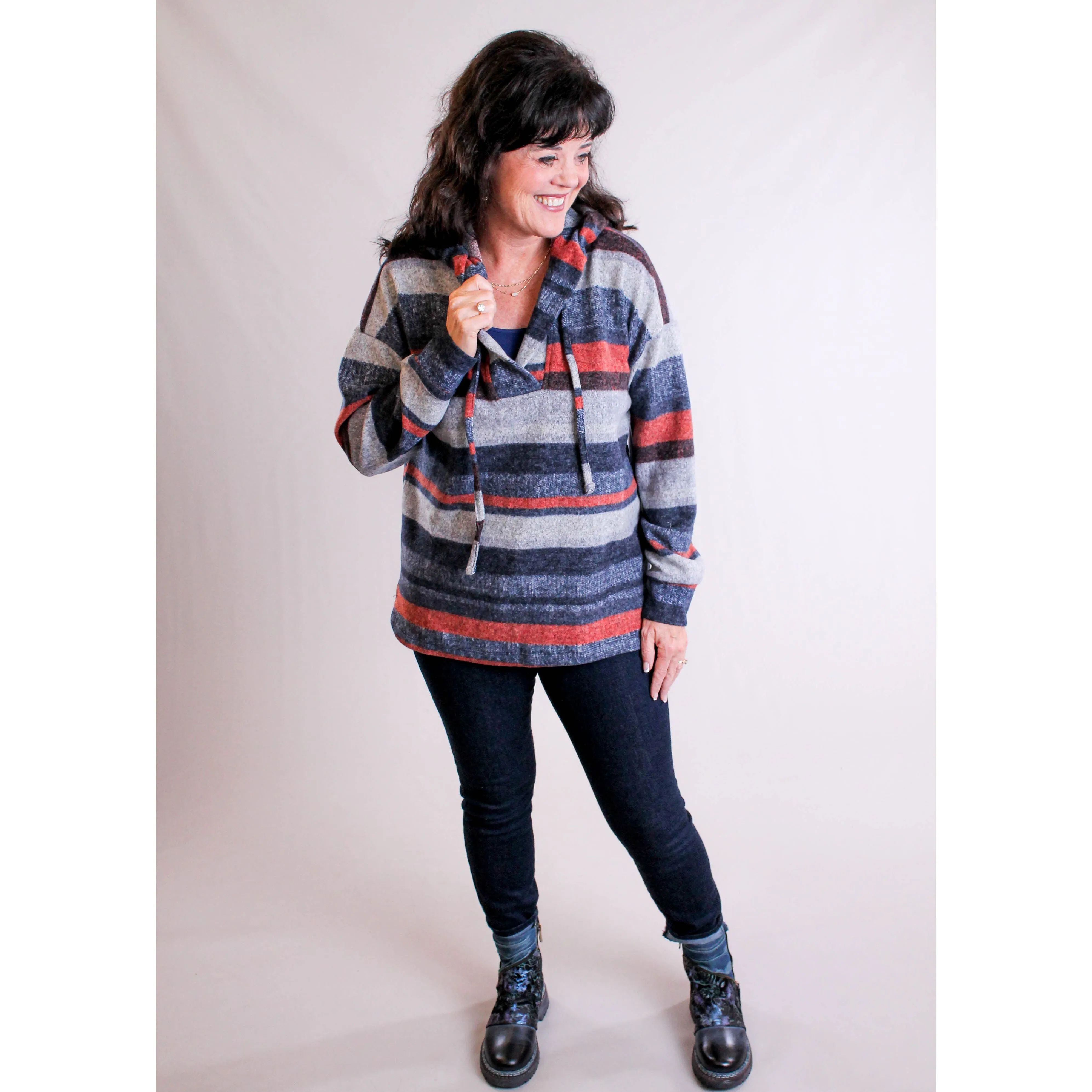 Tribal Sportswear Long Sleeve Hooded Tunic with Drawstring