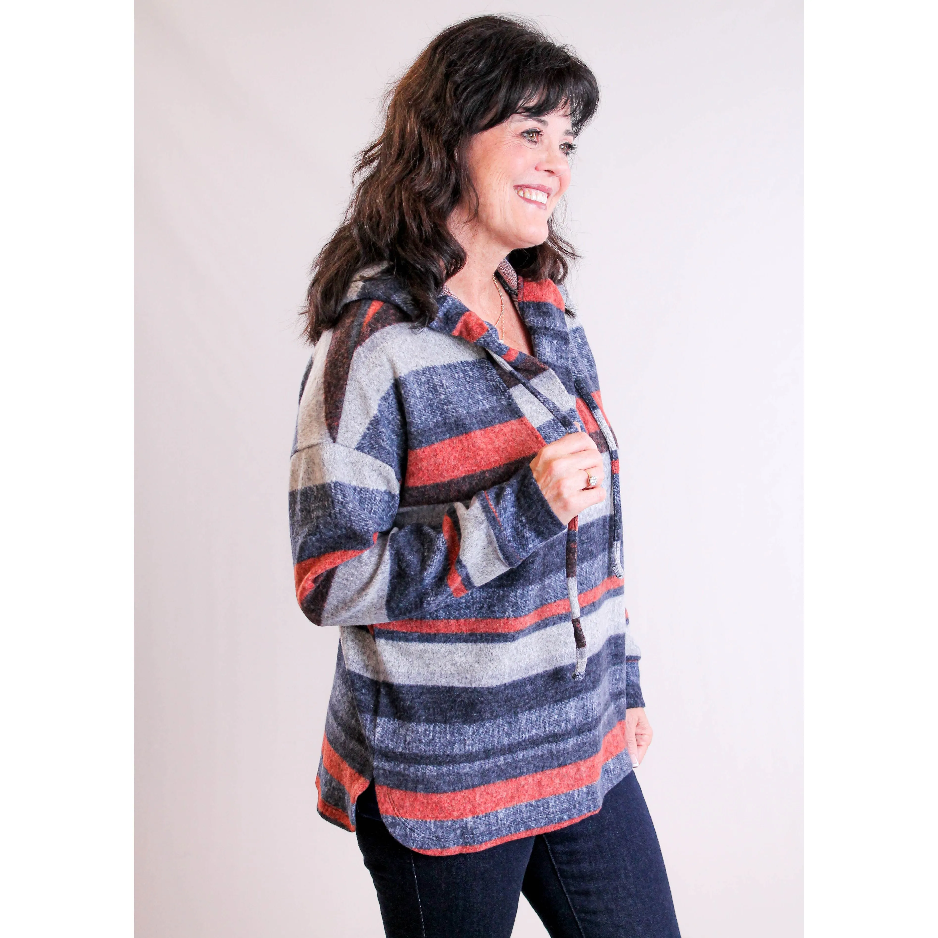 Tribal Sportswear Long Sleeve Hooded Tunic with Drawstring