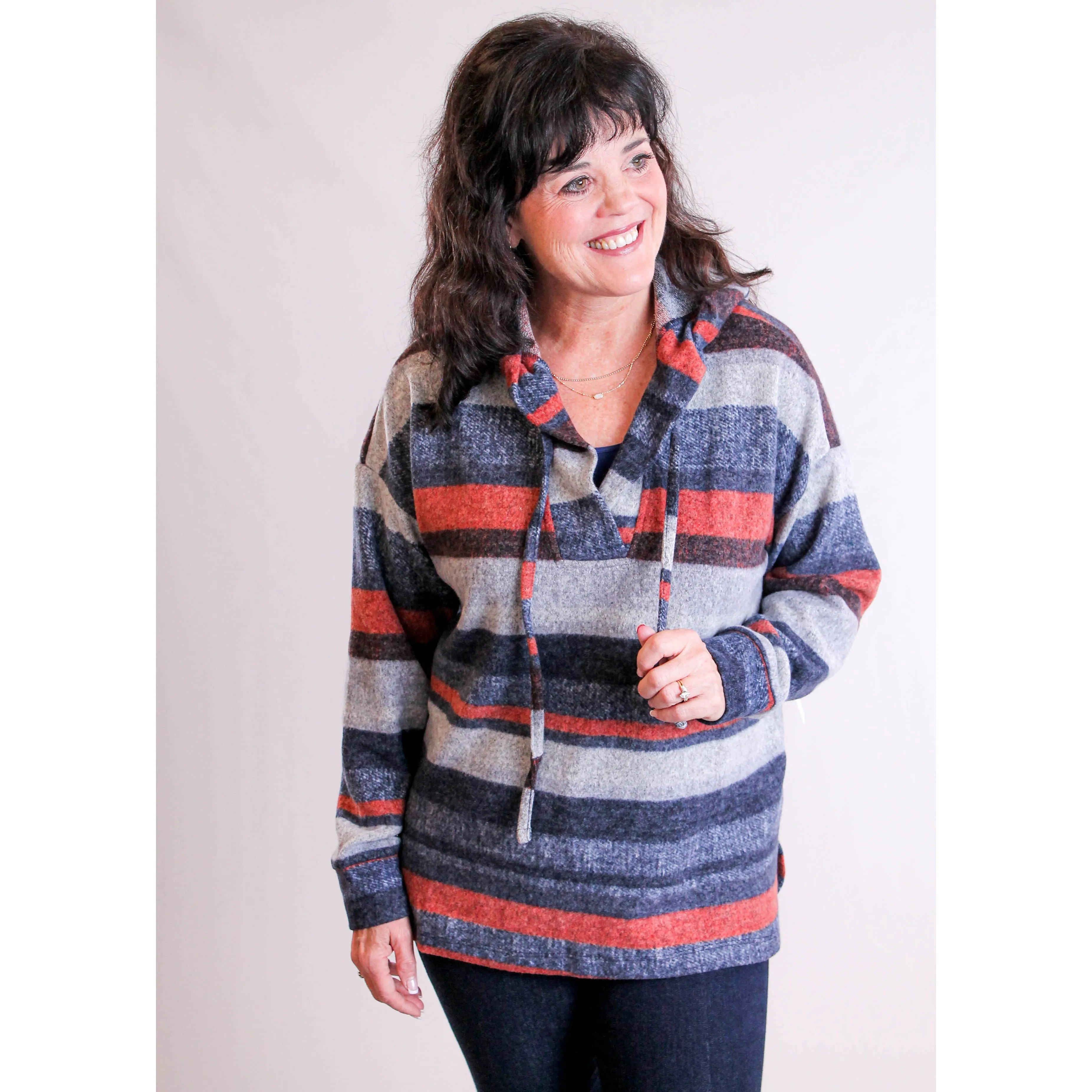 Tribal Sportswear Long Sleeve Hooded Tunic with Drawstring