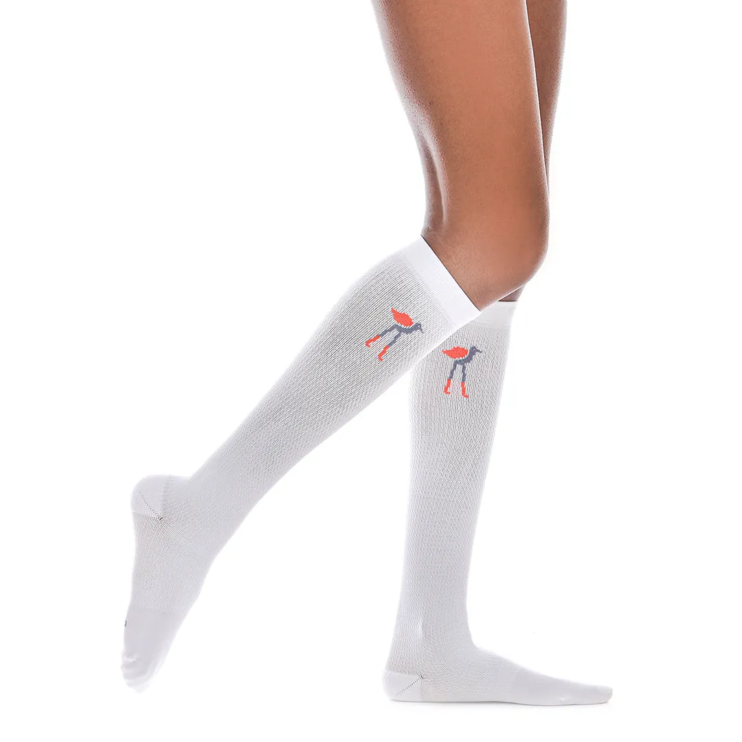 Ultra-Light Solid White Compression Socks