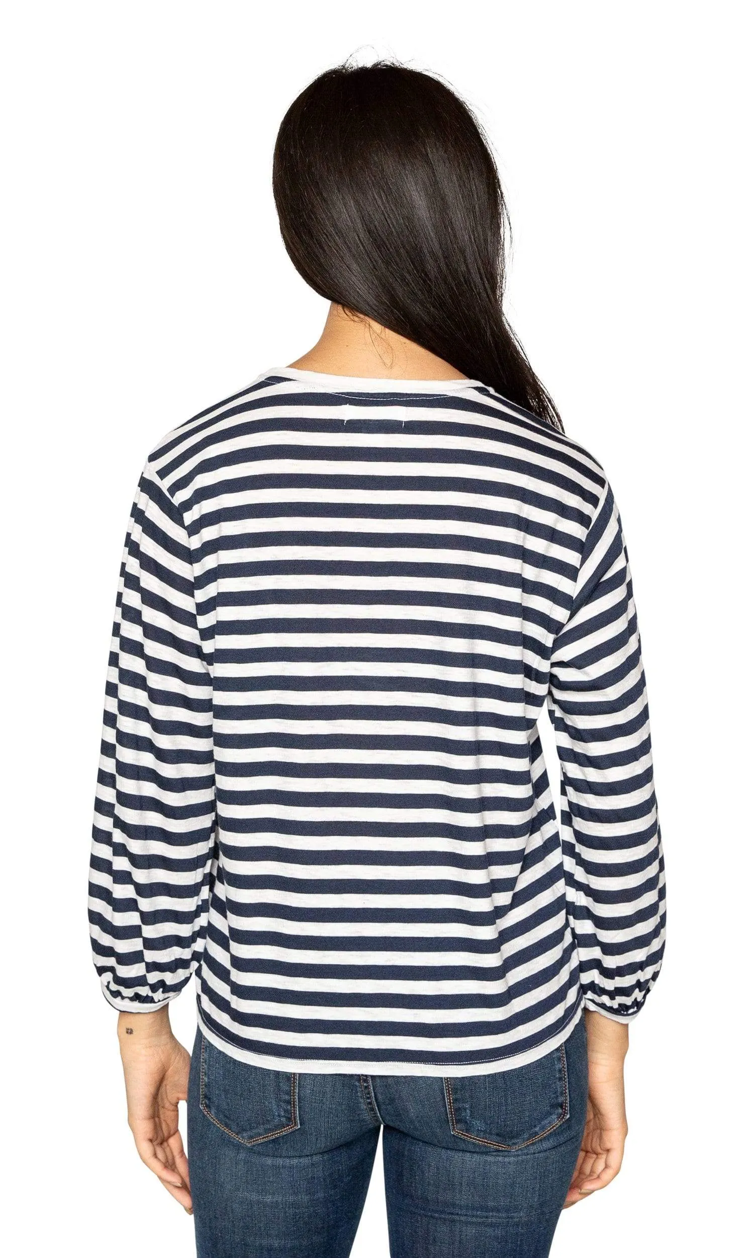 Velvet by Graham & Spencer Zoelle Slub Knit Stripe Cuffed Sleeve Top