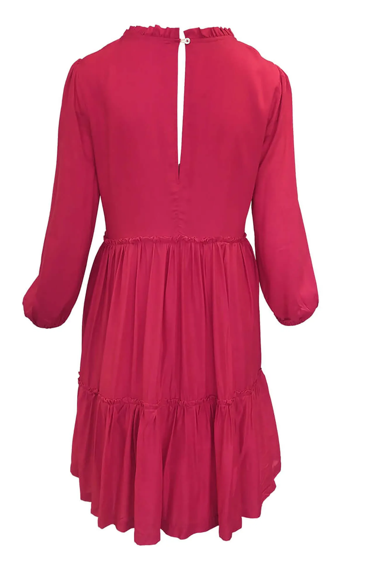 Voile Viscose Midi Dress Magenta