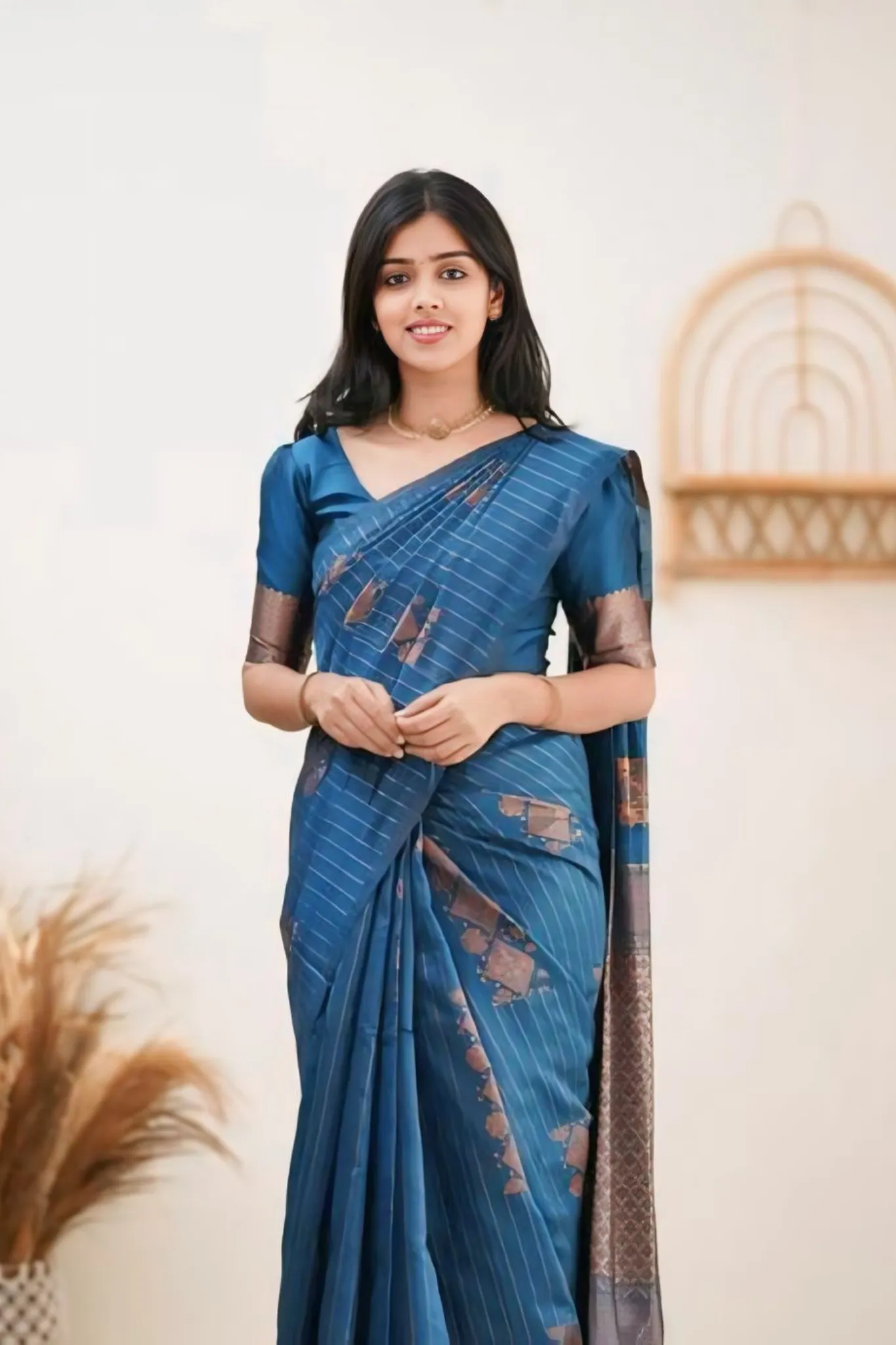 WOMAN’S BEAUTIFULLY DESIGNED TRADITIONAL INDIAL CULTURAL SAREE