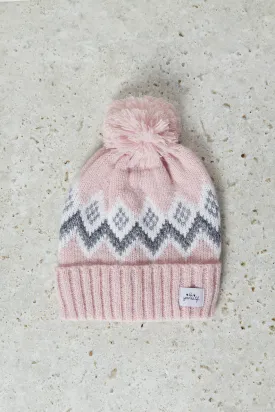 Women Pink Embellished Single Knitted Cap